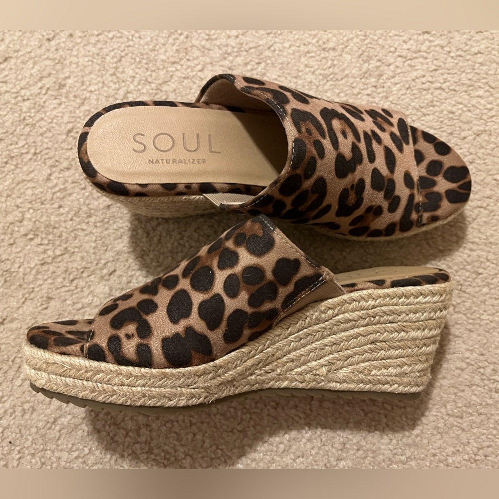 SOUL Naturalizer Womens Oodles Cheetah Print Espadrilles 7 Medium , New No Box
